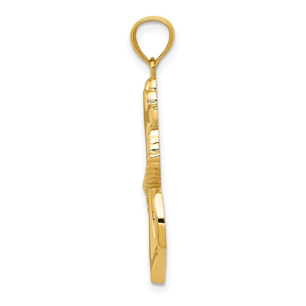 14k Polished Anchor w/Rope Pendant - Product Photo