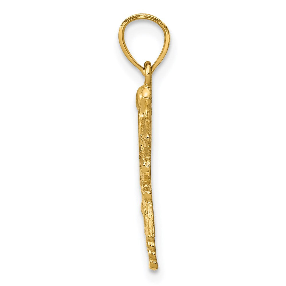 14k Diamond-cut RN Pendant - Product Photo