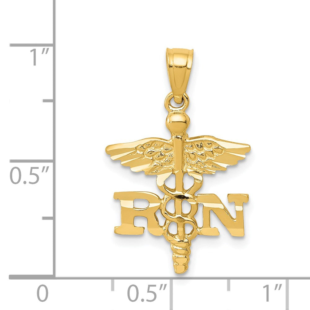 14k Diamond-cut RN Pendant - Product Photo