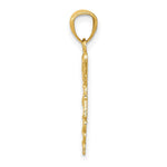 10K / 14K Yellow Gold Diamond-cut Polished RN Nurse Pendant - Product Photo