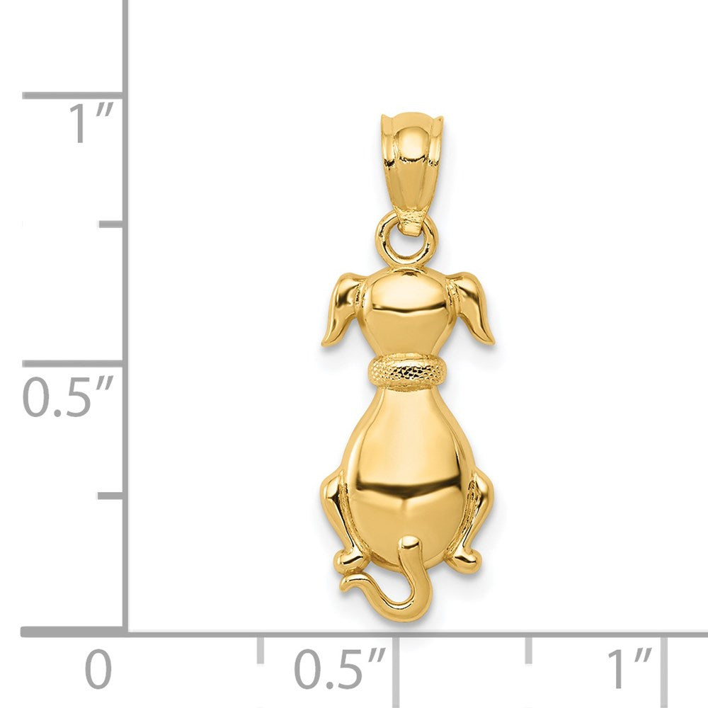 14k Polished Sitting Dog Pendant - Product Photo
