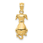 14k Polished Sitting Dog Pendant - Product Photo