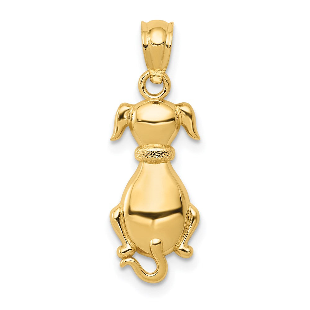14k Polished Sitting Dog Pendant - Product Photo