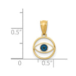 14k Polished Enameled Eye Pendant - Product Photo
