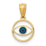 14k Polished Enameled Eye Pendant - Product Photo