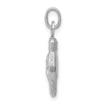 14K White Gold 3D Rock On Sign Charm - Product Photo