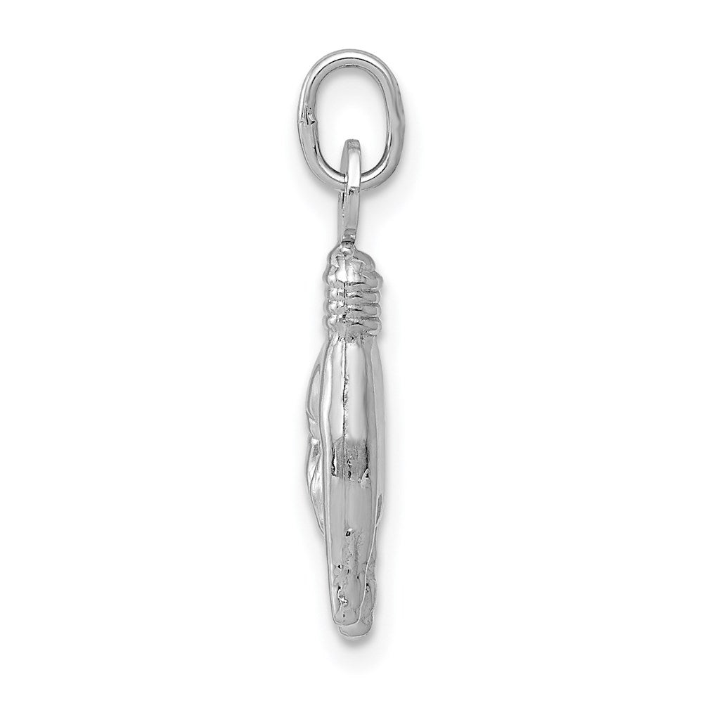 14K White Gold 3D Rock On Sign Charm - Product Photo
