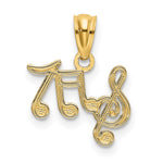 14k Polished Music Notes Pendant - Product Photo