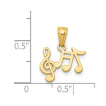 14k Polished Music Notes Pendant - Product Photo