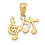 14k Polished Music Notes Pendant - Product Photo
