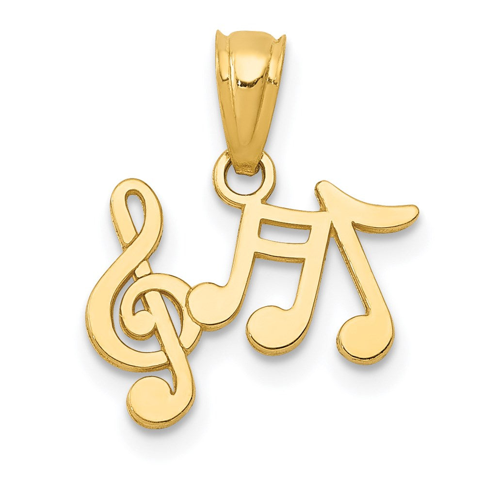14k Polished Music Notes Pendant - Product Photo