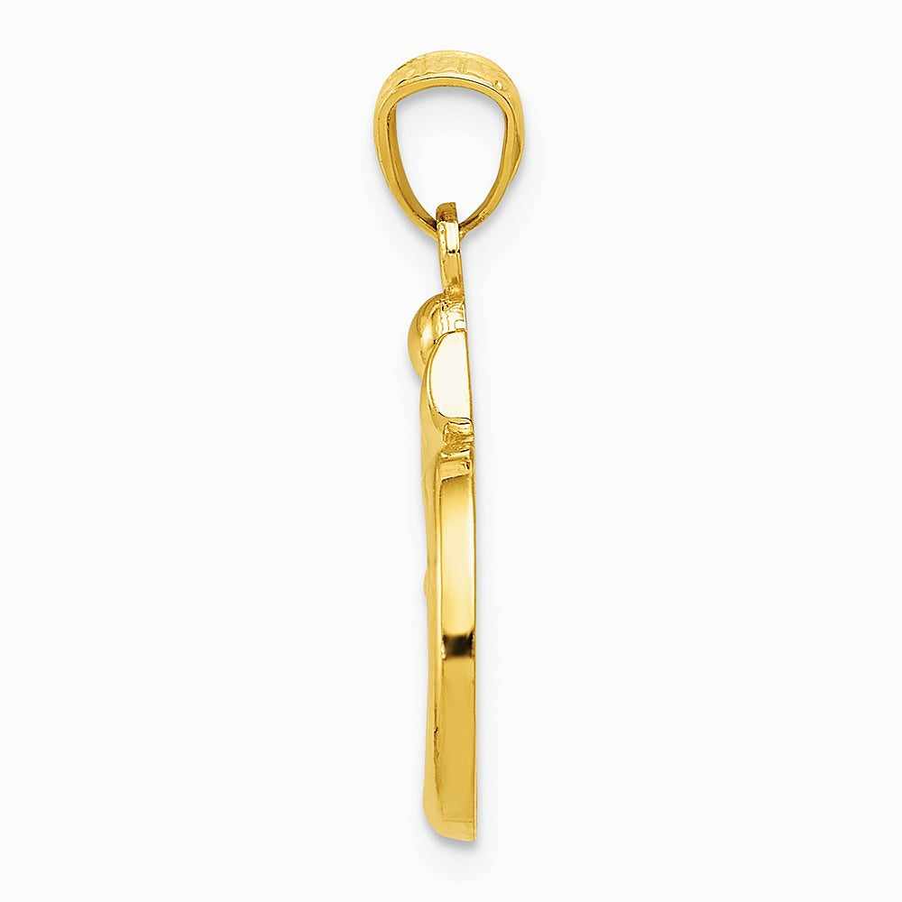 10K / 14K Yellow Gold Polished Om Symbol Pendant - Product Photo