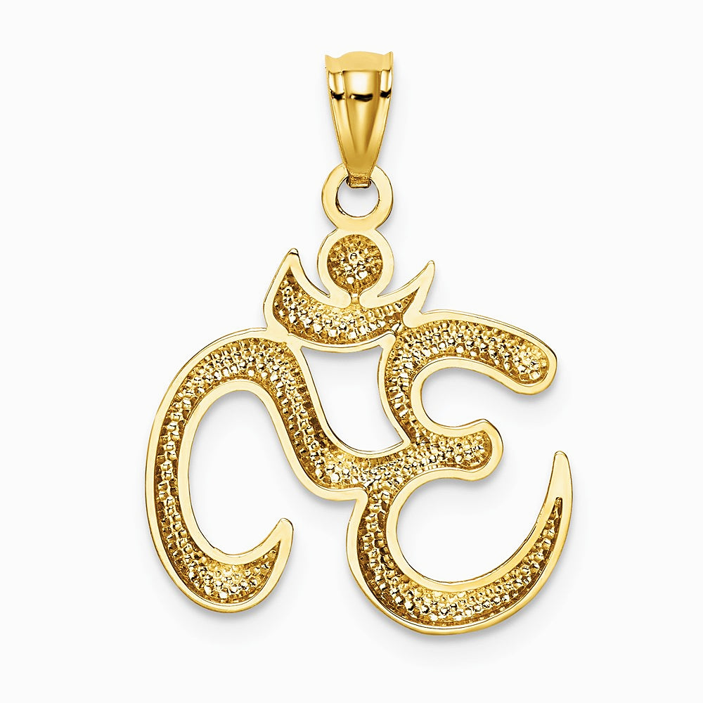 10K / 14K Yellow Gold Polished Om Symbol Pendant - Product Photo