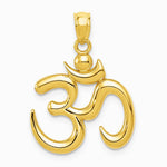 10K / 14K Yellow Gold Polished Om Symbol Pendant - Product Photo