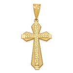 14K Yellow Gold Diamond-cut Center Cross Pendant - Product Photo
