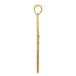 14K Yellow Gold Polished and Textured Diamond-cut Latin Cross Pendant - Product Photo