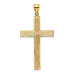 14K Yellow Gold Polished and Textured Diamond-cut Latin Cross Pendant - Product Photo