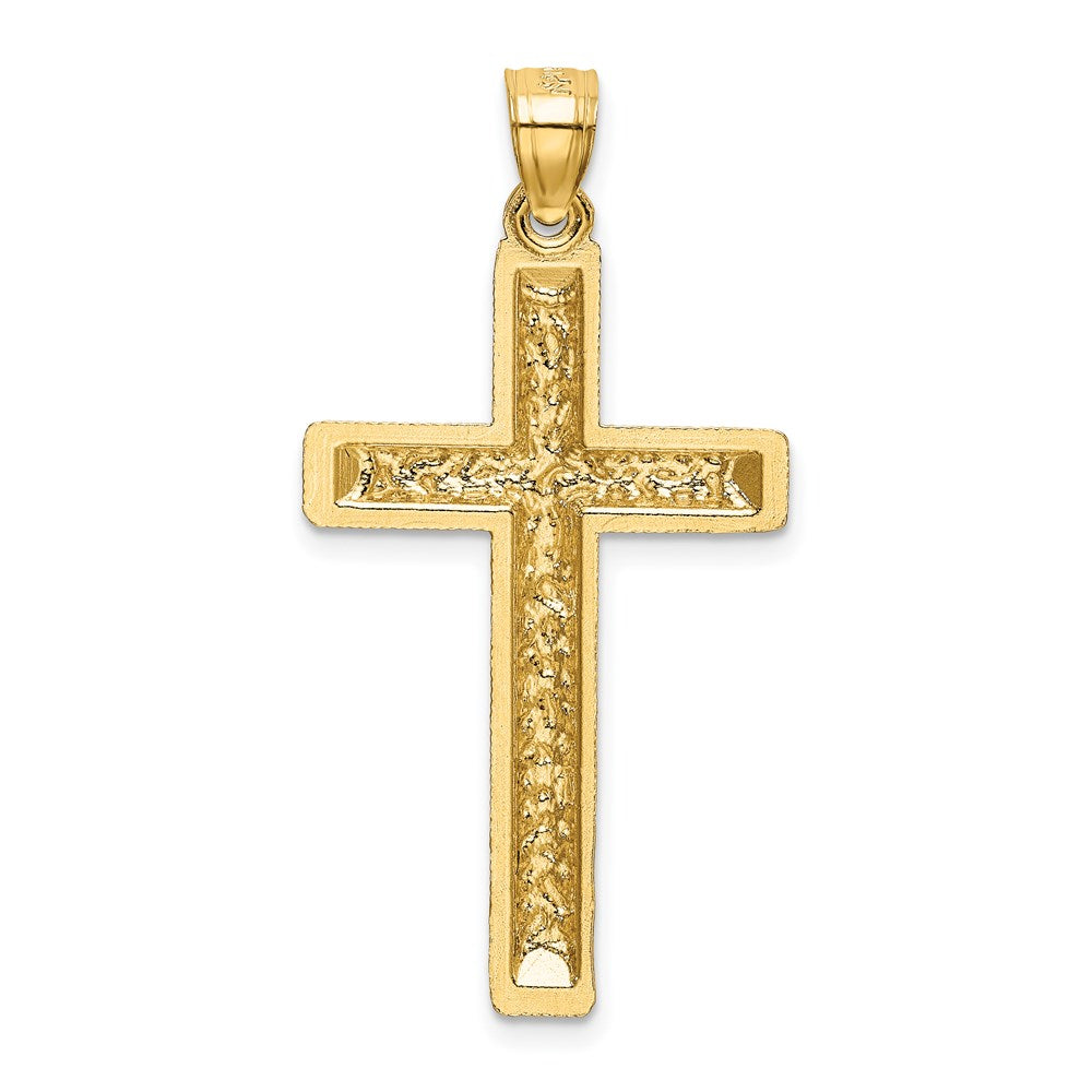 14k Diamond-cut Latin Cross Pendant - Product Photo