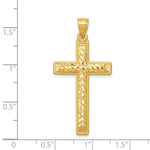 14k Diamond-cut Latin Cross Pendant - Product Photo