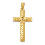 14k Diamond-cut Latin Cross Pendant - Product Photo