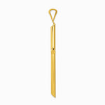 14K Yellow Gold Polished Tube Cross Pendant - Product Photo