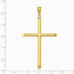 14K Yellow Gold Polished Tube Cross Pendant - Product Photo