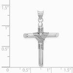 14K White Gold with Center Wrap Tube Cross Pendant - Product Photo