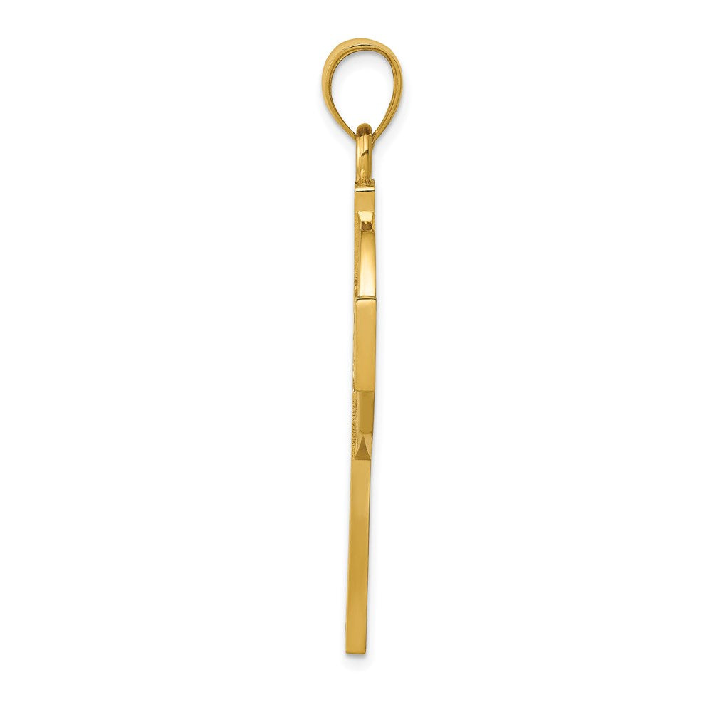 14K Yellow Gold Polished Celtic Cross Pendant - Product Photo