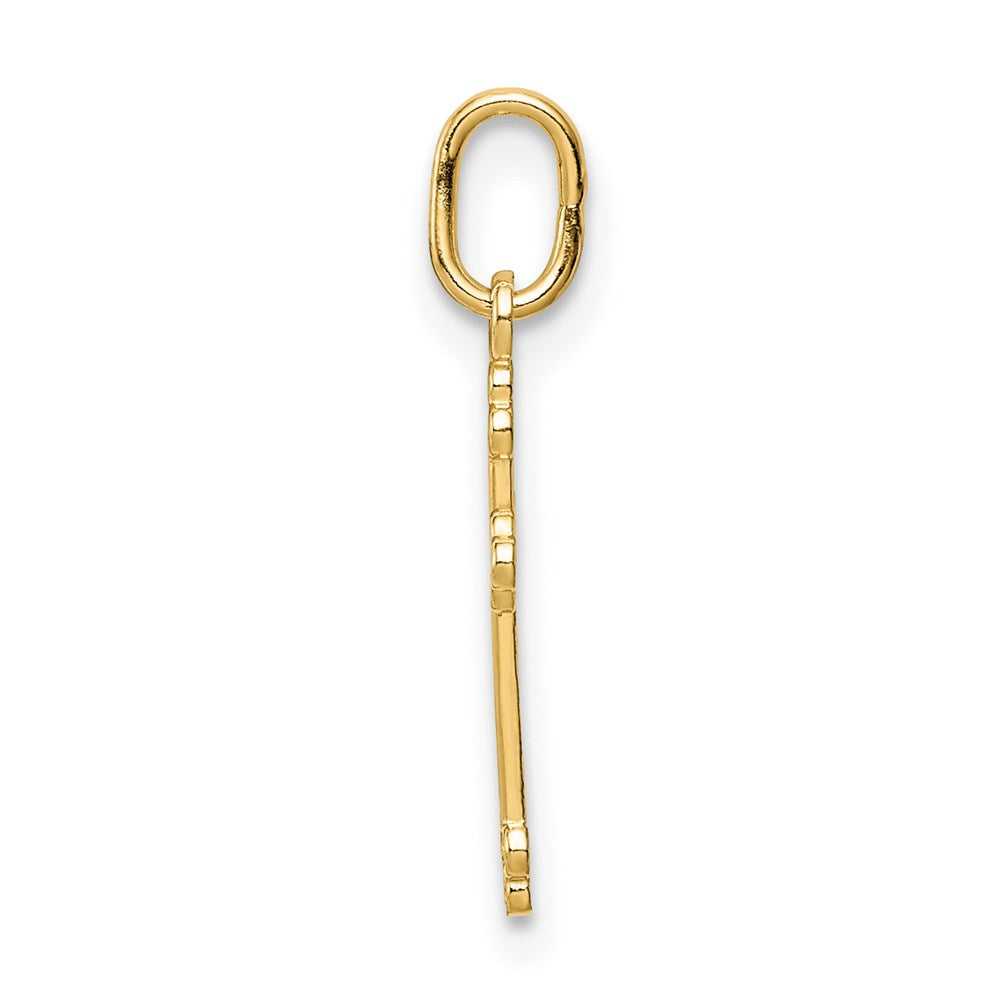 14k Polished Small Budded Cross Charm - Product Photo