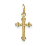 14k Polished Small Budded Cross Charm - Product Photo