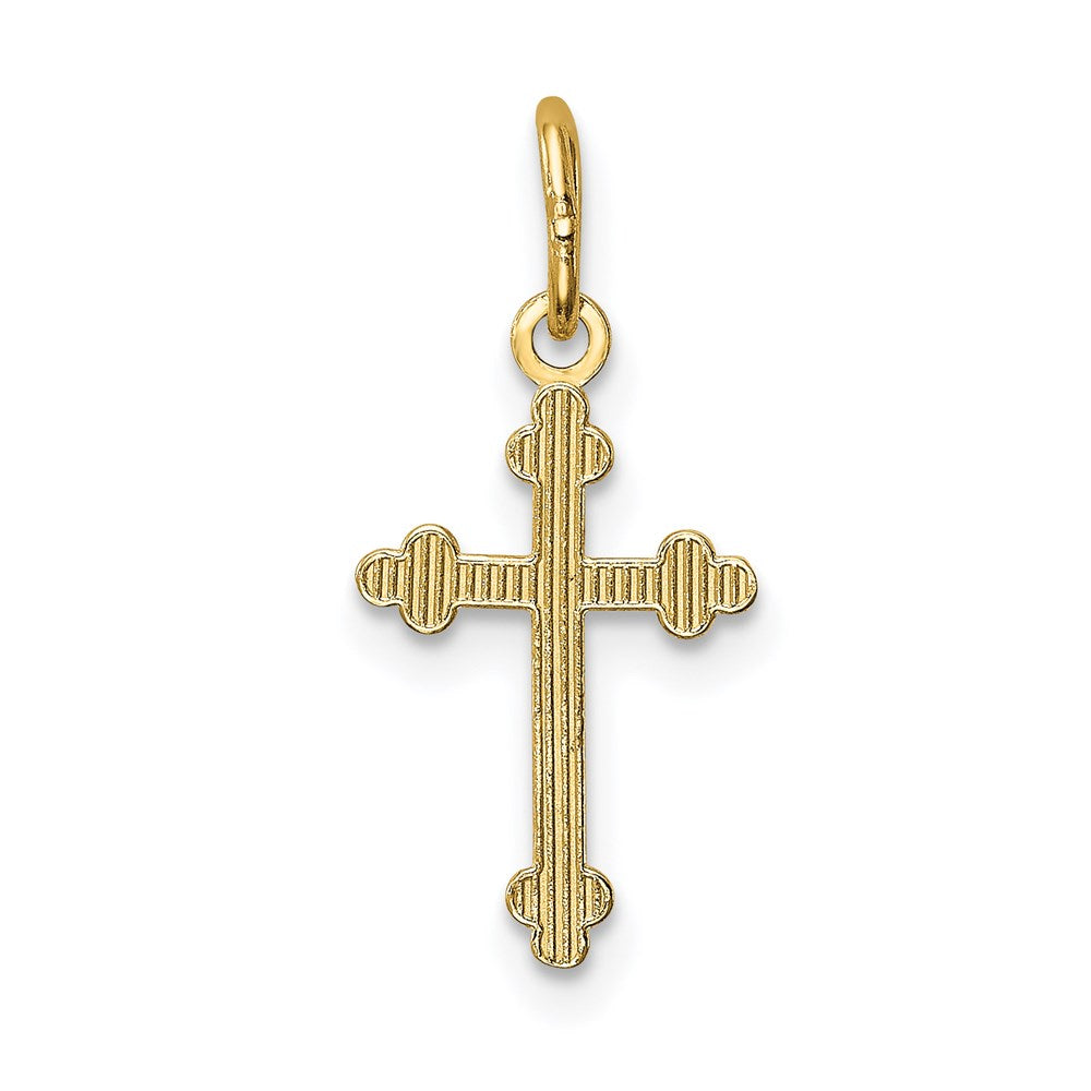 14k Polished Small Budded Cross Charm - Product Photo