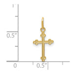 14k Polished Small Budded Cross Charm - Product Photo