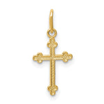 14k Polished Small Budded Cross Charm - Product Photo