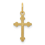 14k Small D/C Budded Cross Pendant - Product Photo