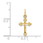 14k Small D/C Budded Cross Pendant - Product Photo