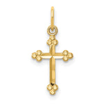 14k Small D/C Budded Cross Pendant - Product Photo