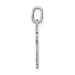14k White Gold Polished D/C Small Budded Cross Charm - Product Photo