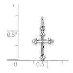 14k White Gold Polished D/C Small Budded Cross Charm - Product Photo