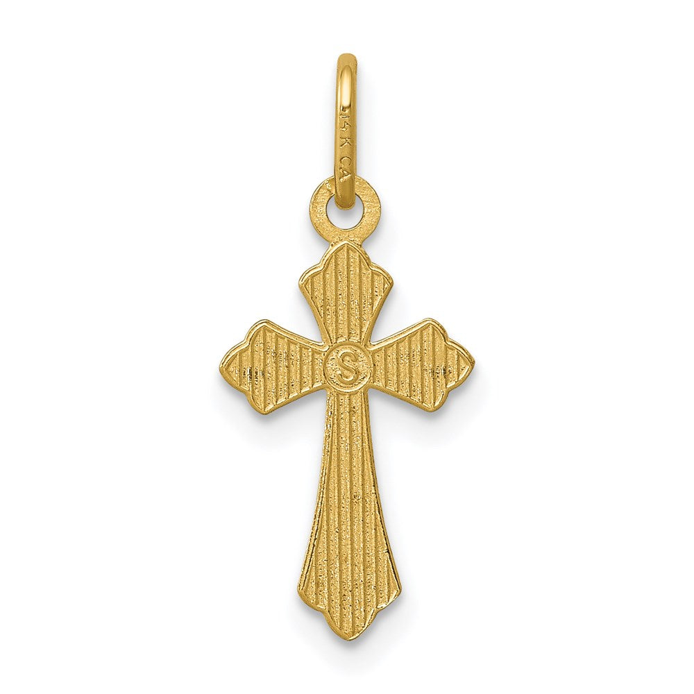 14k Polished D/C Small Cross Charm - Product Photo