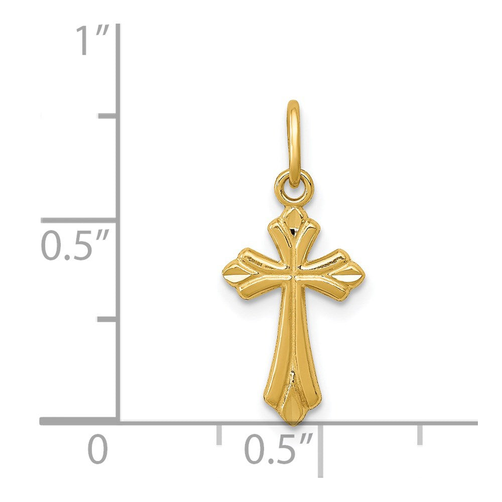 14k Polished D/C Small Cross Charm - Product Photo