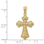 14k Polished Filigree Cross Pendant - Product Photo