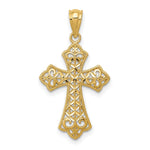 14k Polished Filigree Cross Pendant - Product Photo