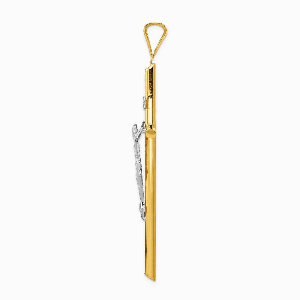 14K Two-Tone Polished Jesus Crucifix Pendant - Product Photo