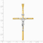14K Two-Tone Polished Jesus Crucifix Pendant - Product Photo