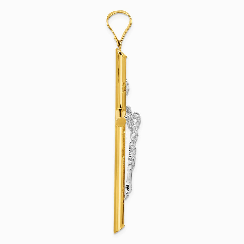 14K Two-Tone Polished Jesus Crucifix Pendant - Product Photo