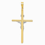 14K Two-Tone Polished Jesus Crucifix Pendant - Product Photo