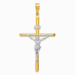 14K Two-Tone Polished Jesus Crucifix Pendant - Product Photo