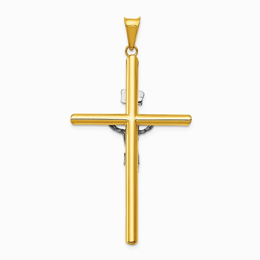 14K Two-Tone Polished Jesus Crucifix Pendant - Product Photo