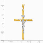 14K Two-Tone Polished Jesus Crucifix Pendant - Product Photo