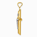 14K Two-Tone Polished Jesus Crucifix Pendant - Product Photo
